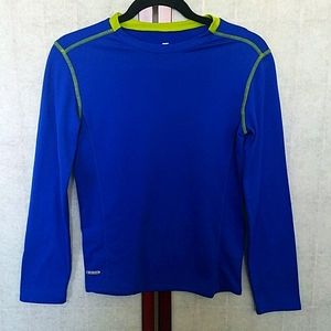 Blue/neon yellow stretch workout tee. Boys XXL.